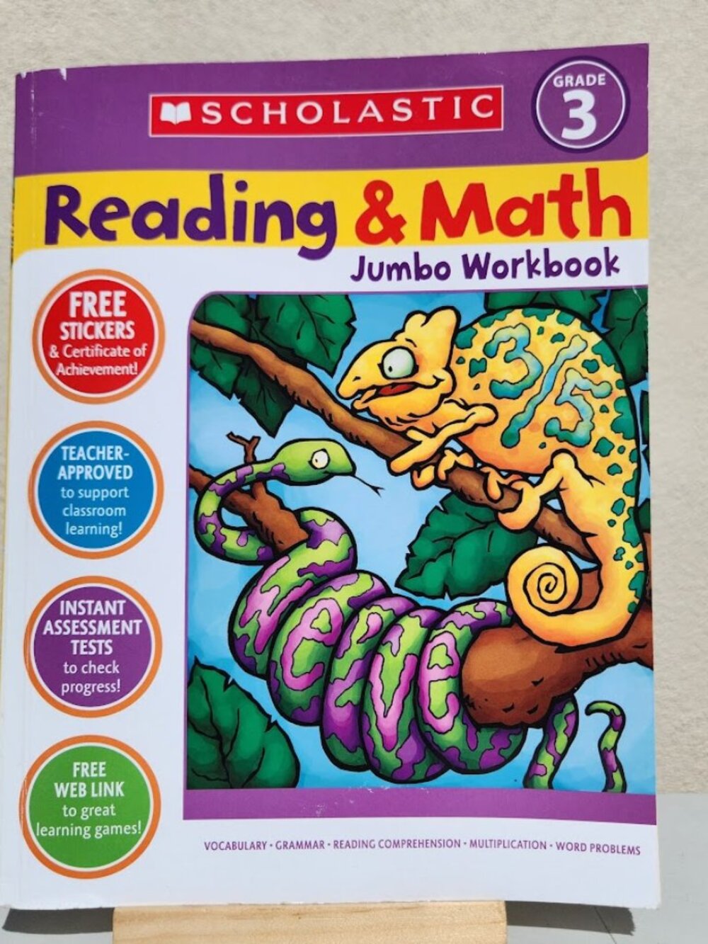 Scholastic Reading and Math Jumbo Workbook Paperback Activity Book NEW 320 pages